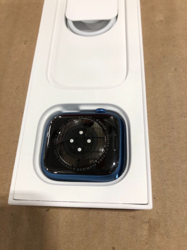 Photo 6 of Apple Watch Series 7 [GPS 45mm] Smart Watch w/ Blue Aluminum Case with Abyss Blue Sport Band. Fitness Tracker, Blood Oxygen & ECG Apps, Always-On Retina Display, Water Resistant
