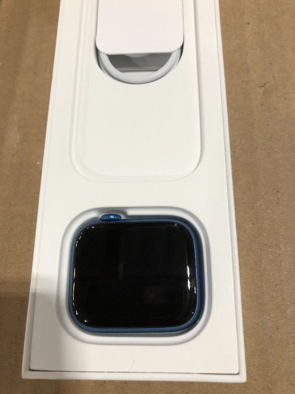 Photo 4 of Apple Watch Series 7 [GPS 45mm] Smart Watch w/ Blue Aluminum Case with Abyss Blue Sport Band. Fitness Tracker, Blood Oxygen & ECG Apps, Always-On Retina Display, Water Resistant
