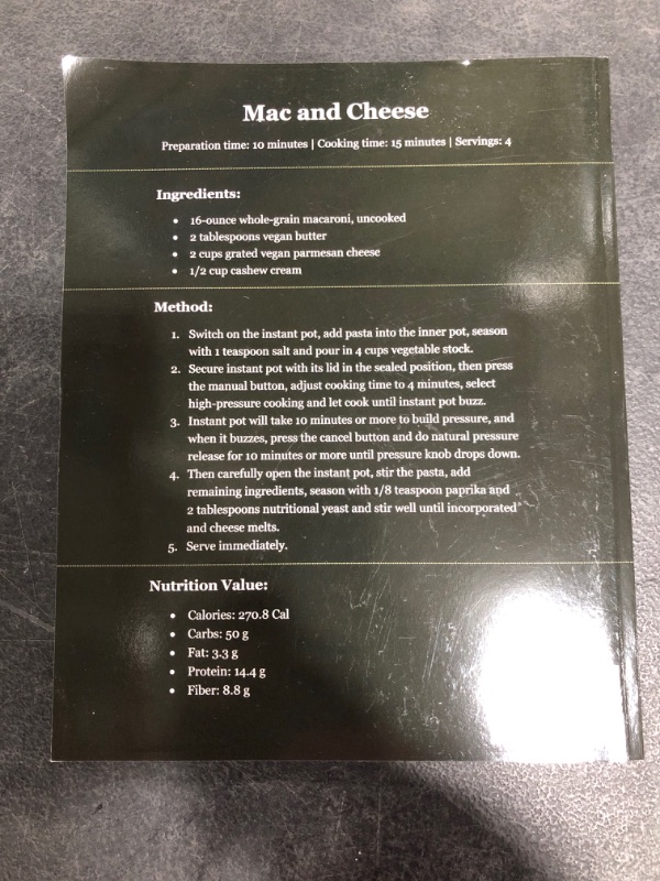 Photo 3 of Vegan Instant Pot for Beginners: 5-Ingredient Affordable, Quick and Healthy Plant-Based Recipes Boost Your Energy, Heal Your Body and Live a Healthy lifestyle 30-Day Meal Plan Hardcover – October 16, 2020
