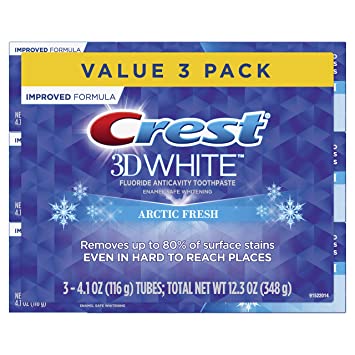 Photo 1 of Crest 3D White Whitening Arctic Fresh Toothpaste, 4.1 oz, 3 Count
