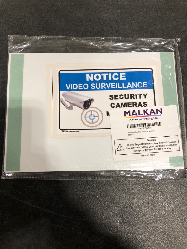 Photo 1 of "Notice - This Area Is Under 24 Hour Video Surveillance" Sign By MALKAN | 7" x 10" PLASTIC
