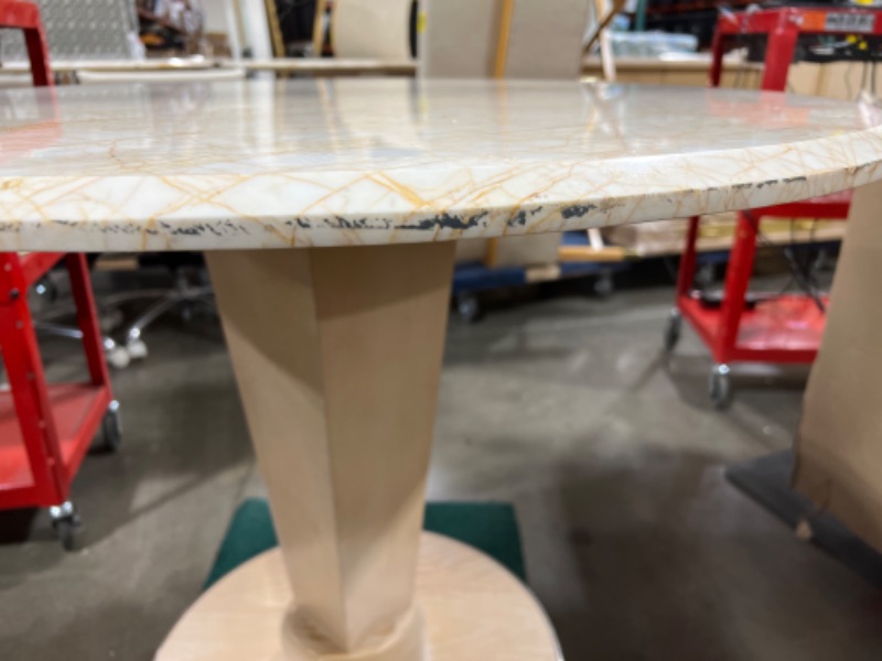 Photo 5 of LIGHT MARBLE CENTER TABLE 29H X 36W 21DIA BASE INCHES