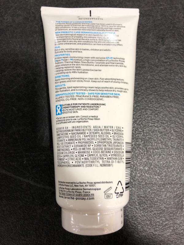 Photo 2 of La Roche-Posay Lipikar Triple Repair Moisturizing Body Cream, Body Lotion and Moisturizer for Dry Skin, with Shea Butter and Niacinamide, Packaging May Vary, Previously Balm AP+ Intense Repair
