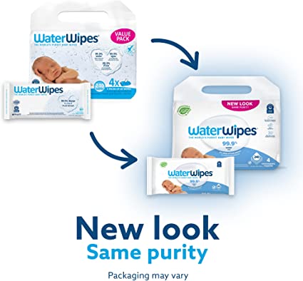Photo 2 of WaterWipes Biodegradable Original Baby Wipes,?99.9% Water Based Wipes, Unscented & Hypoallergenic for Sensitive Skin, 240 Count (4 packs), Packaging May Vary
