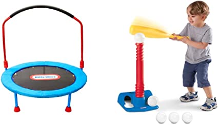 Photo 1 of Little Tikes Light-Up 3-Foot Trampoline with Folding Handle for Kids Ages 3 to 6 & T-Ball Set (Red) w/5 Balls – Amazon Exclusive
