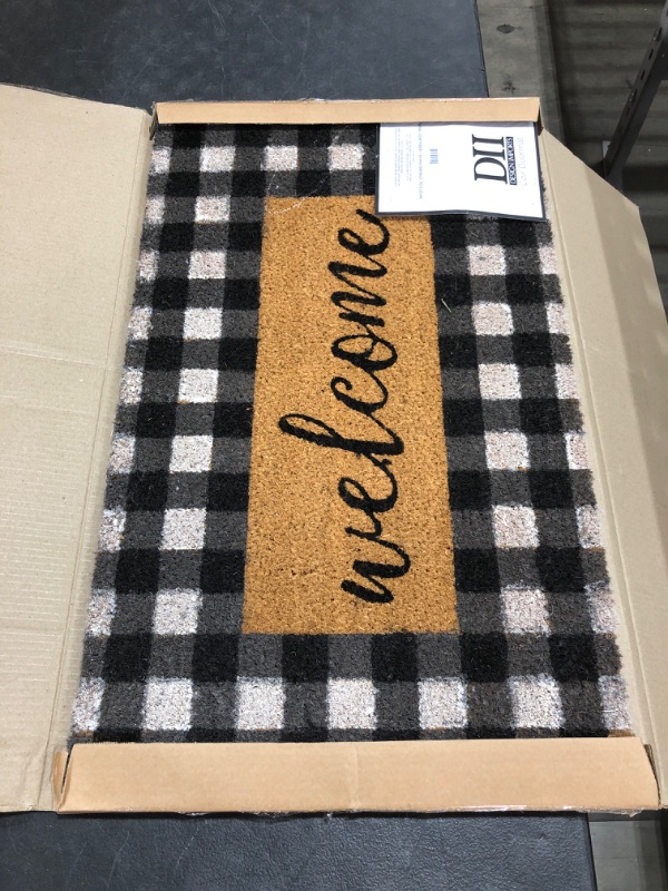 Photo 2 of DII Natural Coir Doormat, Checkers Mat, Checkers Welcome, 18X30
