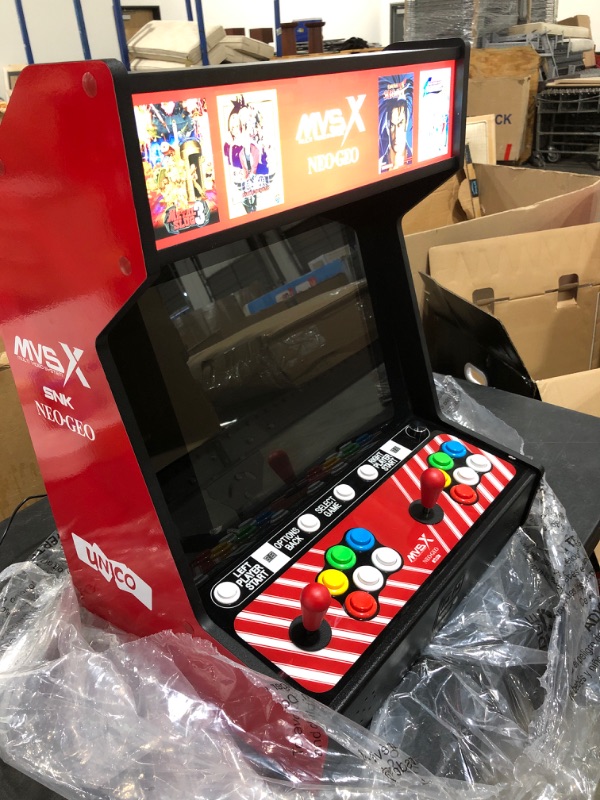 Photo 3 of SNK Neogeo MVSX Counter Top Arcade Machine with 50 SNK Classic Games. PRIOR USE. POWERS ON, SCREEN DOES NOT OPERATE AS SHOULD. FOR PARTS/REPAIR.
