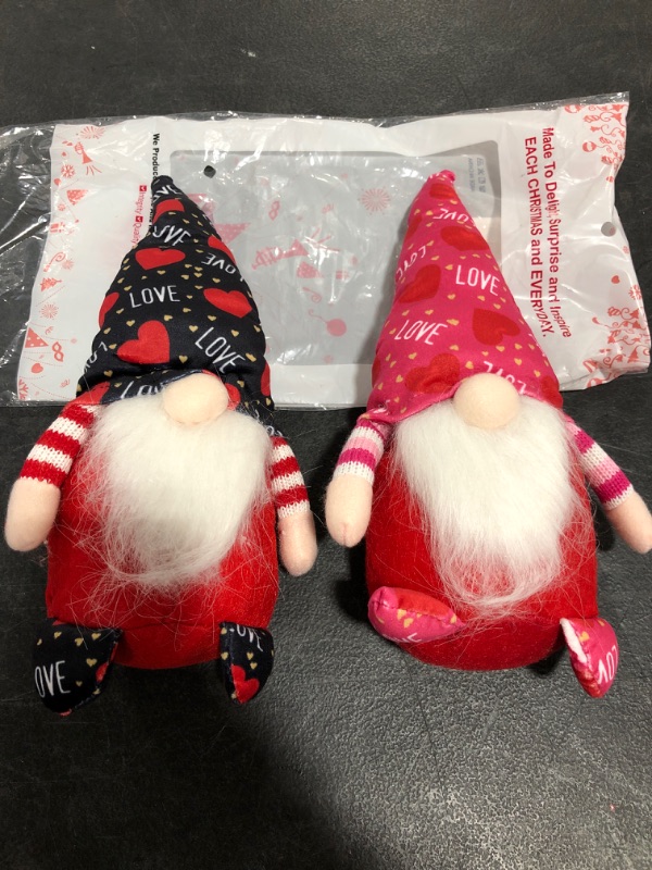 Photo 1 of 2PC Valentines Day Gnome Gifts Holiday Decoration Kids Birthday Present Handmade Plush Doll, Home Ornaments 
