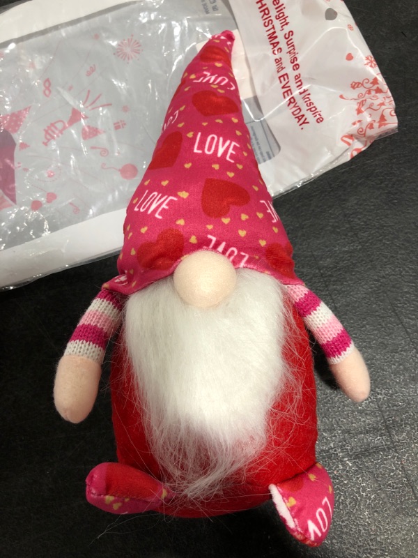 Photo 4 of 2PC Valentines Day Gnome Gifts Holiday Decoration Kids Birthday Present Handmade Plush Doll, Home Ornaments 
