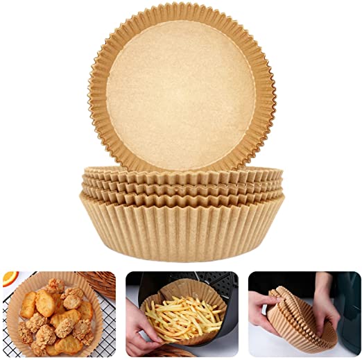 Photo 1 of Air Fryer Disposable Paper Liner ,50PCS Non-Stick Air Fryer Paper Liners,Baking Paper Food Grade Parchment Oil-Proof Water-Proof Steamer Oil Paper for Roasting Microwave. 50 PIECES. 8 INCH.
