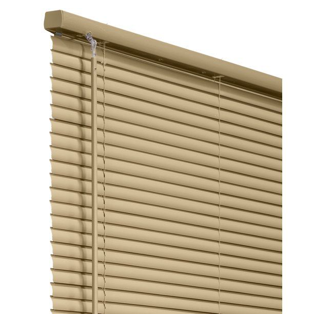 Photo 1 of CHICOLOGY Cordless 1" Vinyl Mini Blinds Gloss Cappuccino (Room Darkening) 29"W X 36"H
