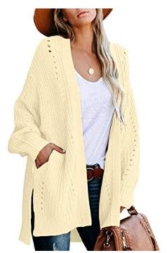 Photo 1 of GRAPENT Women's Open Front Cable Knit Casual Sweater Cardigan Loose Outwear Coat
size M