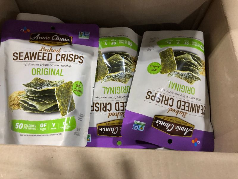 Photo 1 of Annie Chun's Baked Seaweed Crisps 10 bags
BEST BY: 06/22/2021