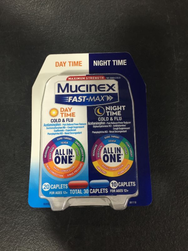 Photo 2 of Mucinex Fast-Max Day/Night Severe Cold & Flu Caplets - 30 count