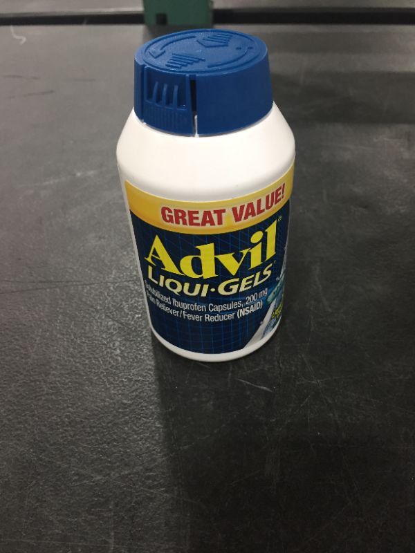 Photo 2 of Advil Liqui-Gels Pain Reliever and Fever Reducer, Pain Medicine for Adults with Ibuprofen 200mg for Headache, Backache, Menstrual Pain and Joint Pain Relief - 200 Liquid Filled Capsules
