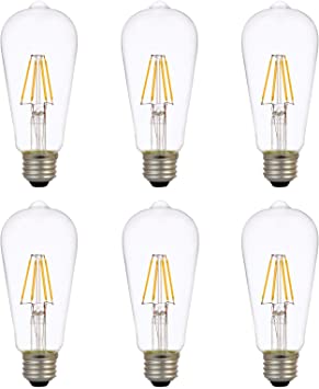 Photo 1 of SYLVANIA LED TruWave Natural Series ST19 Edison Light Bulb, 40W Equivalent, Efficient 5W, Dimmable, Soft White, Clear - 6 Pack (40907)
