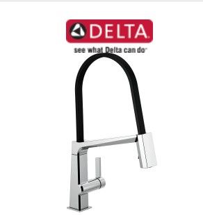 Photo 1 of Delta Pivotal Pull-Down Kitchen Faucet with Exposed Hose and Magnetic Docking Spray Head - Limited Lifetime Warranty