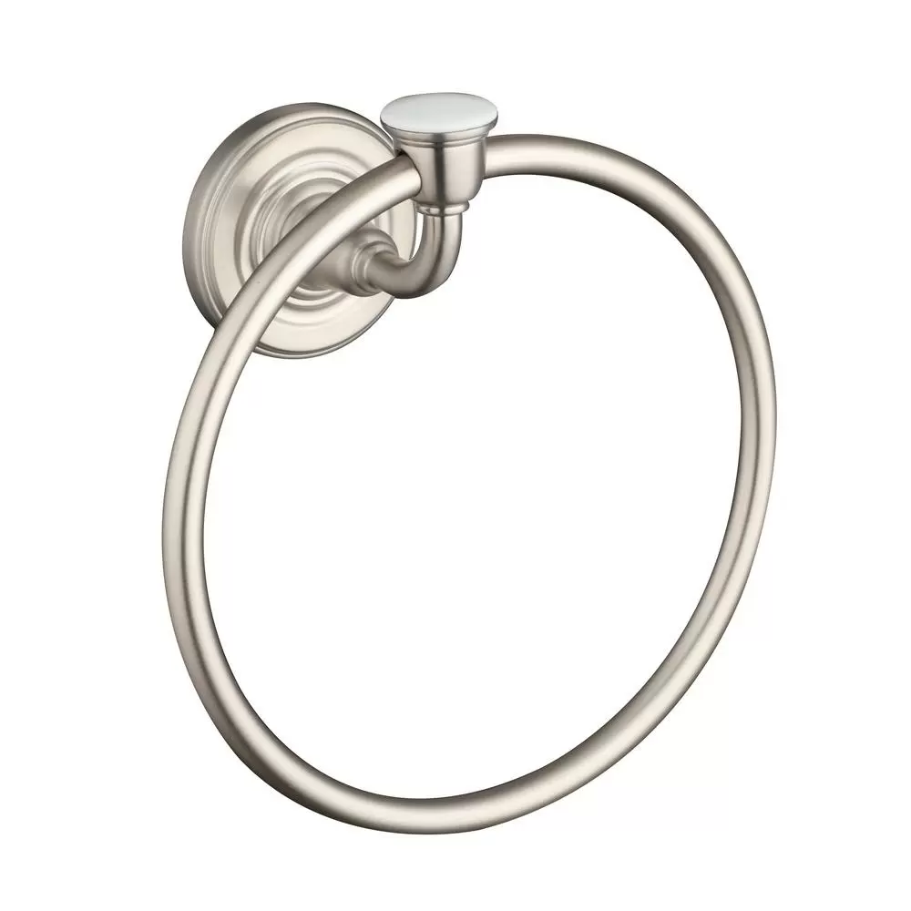 Photo 1 of Glacier Bay Warnick Towel Ring in Brushed Nickel	