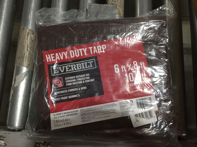 Photo 2 of EVERBILT 3553956 ™ HEAVY DUTY TARP, SILVER-BROWN, 6 FT. X 8 FT.