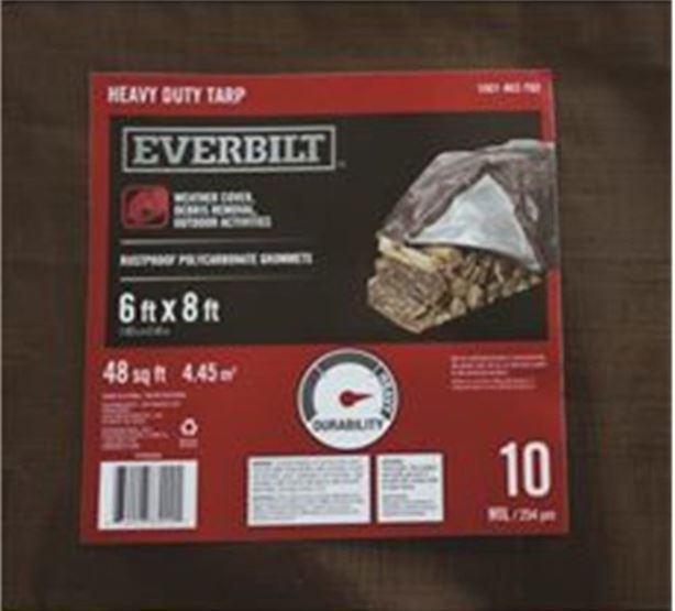 Photo 1 of EVERBILT 3553956 ™ HEAVY DUTY TARP, SILVER-BROWN, 6 FT. X 8 FT.