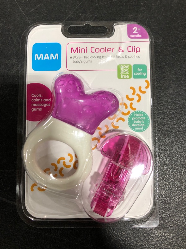 Photo 2 of MAM Mini-Cooler Teether with Clip - Pink

