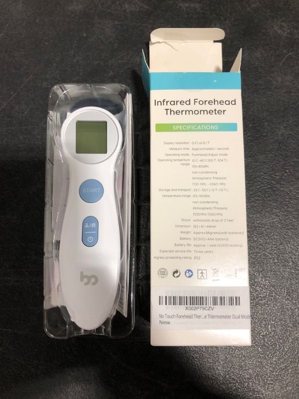 Photo 3 of Touchless Forehead Thermometer for Adults and Kids, Digital Infrared Thermometer for Home with Fever Indicator, Instant Accurate Reading
