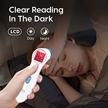 Photo 2 of Touchless Forehead Thermometer for Adults and Kids, Digital Infrared Thermometer for Home with Fever Indicator, Instant Accurate Reading
