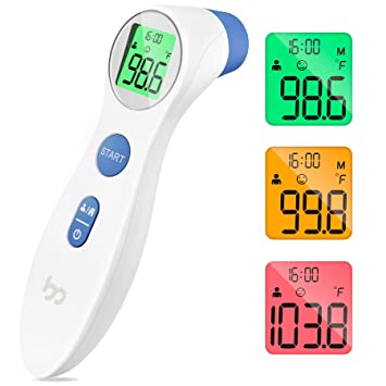 Photo 1 of Touchless Forehead Thermometer for Adults and Kids, Digital Infrared Thermometer for Home with Fever Indicator, Instant Accurate Reading
