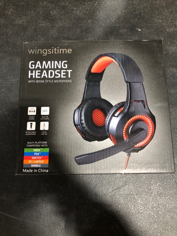 Photo 1 of WINGSITIME GAMING HEADSET WITH BOOM STYLE MICROPHONE 