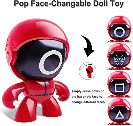 Photo 2 of 3Pack TV Squid Novelty Game Fidget Changeable Face Toy with Keychain, 2021 Hottest Korean Movies Pop Squid Doll Cosplay Games for Adults&Kids (one Doll can Change to 4 Faces)
