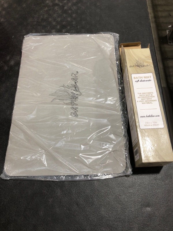 Photo 1 of Bathillar Soft Diatomite Bath Mat, GREY. 