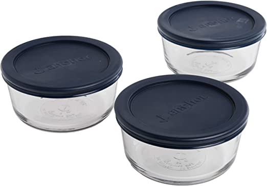 Photo 1 of Anchor Hocking 82629L11 Classic Glass Food Storage Containers with Blue Plastic Lids (Set of 3); Glass Storage Container Holds 2 Cups; Perfect Choice for Storing, Reheating, and Transporting Food
MISSING PACKAGE.