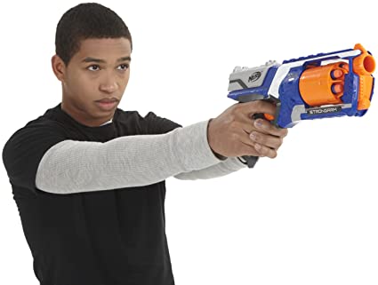 Photo 2 of Nerf N Strike Elite Strongarm Toy Blaster With Rotating Barrel, Slam Fire, And 6 Official Nerf Elite Darts For Kids, Teens, And Adults(Amazon Exclusive)
