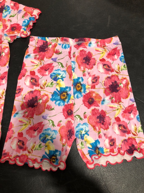 Photo 3 of GIRLS' SUMMER SHORT SET. FLORAL DESIGN. SIZE 140 (JS) 10Y