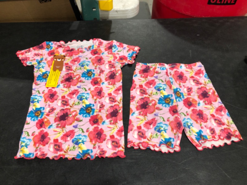 Photo 1 of GIRLS' SUMMER SHORT SET. FLORAL DESIGN. SIZE 140 (JS) 10Y