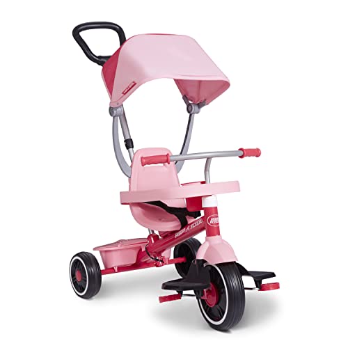 Photo 1 of Radio Flyer Pedal & Push 4-in-1 Stroll ' N Trike®, Pink, for Toddlers Ages 1-5 (Amazon Exclusive)
