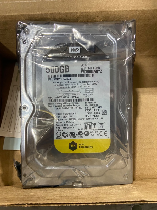 Photo 1 of WD Blue 500GB Desktop Hard Disk Drive - 7200 RPM SATA 6 Gb/s 16MB Cache 3.5 Inch - WD5000AAKX
