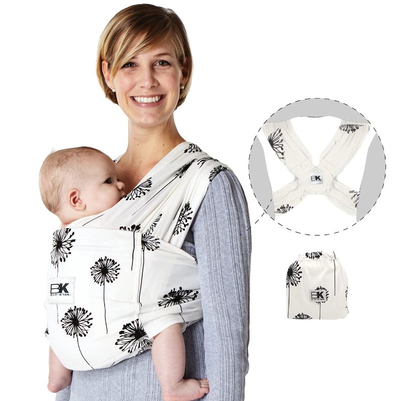 Photo 1 of Baby K'tan Print Baby Wrap Carrier, Infant and Child Sling - Simple Pre-Wrapped Holder for Babywearing - No Tying or Rings - Carry Newborn up to 35 lbs, Dandelion, Women 6-8 (Small), Men 37-38
