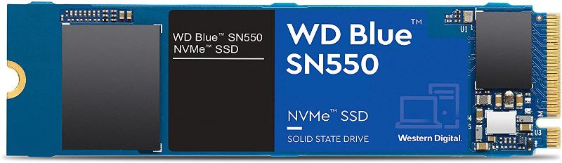 Photo 1 of Western Digital 500GB WD Blue SN550 NVMe Internal SSD - Gen3 x4 PCIe 8Gb/s, M.2 2280, 3D NAND, Up to 2,400 MB/s - WDS500G2B0C
