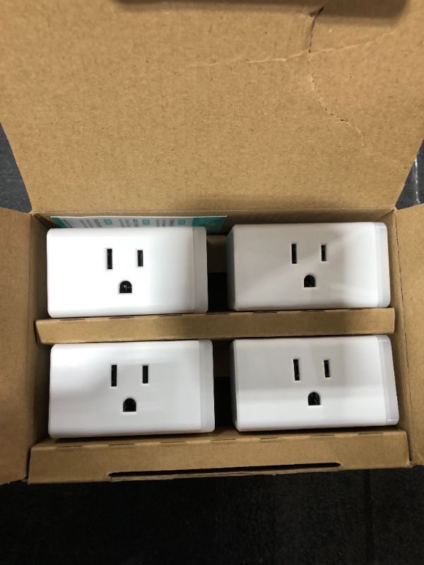 Photo 3 of Kasa Smart Plug HS103P4, Smart Home Wi-Fi Outlet Works with Alexa, Echo, Google Home & IFTTT, No Hub Required, Remote Control, 15 Amp, UL Certified, 4-Pack, White
