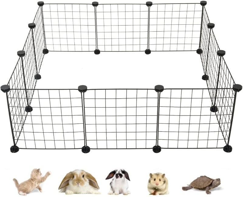 Photo 1 of Allisandro 11.8" X 11.8", 13.8" X 13.8", 14" X 14" Small Pet Playpen, Small Animal Cage for Indoor Outdoor Use, Portable Metal Wire Yard Fence for Small Animal, Guinea Pigs, Bunny, Turtle, Hamster
