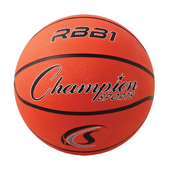 Photo 1 of Champion Sports Pro Rubber Basketball, Official Size 7, Orange