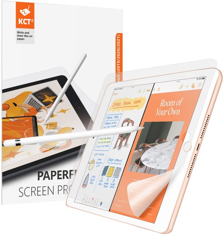 Photo 1 of KCT [2 PACK] Paperfeel Screen Protector Compatible with iPad 9/8/7(10.2-Inch, 2021&2020&2019 Model, 9th 8th 7th generation),iPad 10.2 Matte PET Paperfeel Film No Glare Scratch Resistant Paperfeel Protector,Compatible with Apple Pencil
