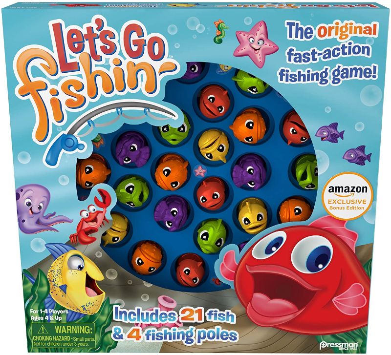 Photo 1 of Pressman Amazon Exclusive Bonus Edition Lets Go Fishin - Includes Lucky Ducks Make-a-Match Game!
