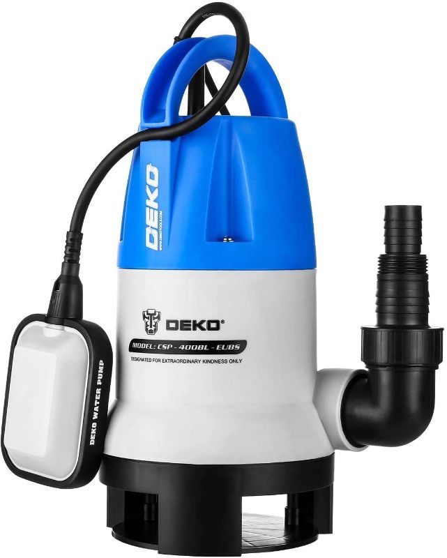 Photo 1 of DEKO 400W 1/2HP Sump Pump 2113GPH Portable Submersible Pump with Float Switch,Clean/Dirty Water Removal Drain Pump for Swimming Pool Garden Tub Pond Flood Drain.
