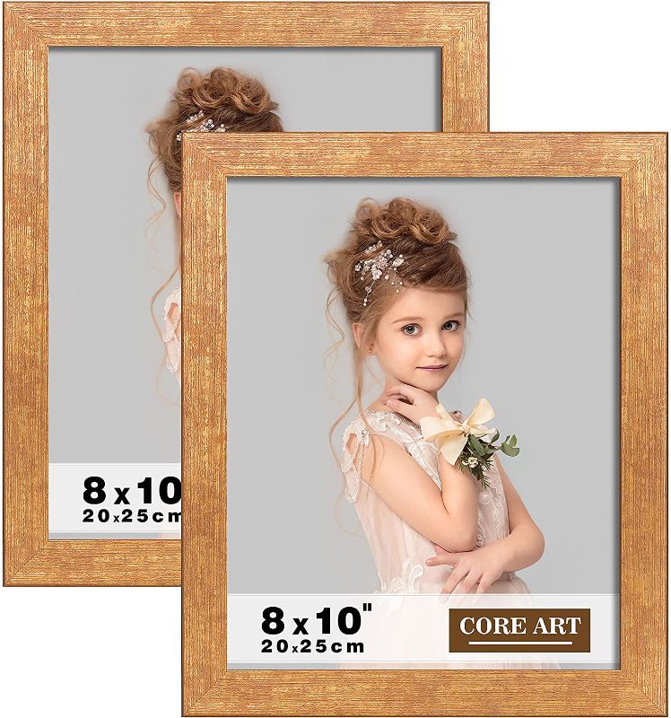 Photo 1 of CORE ART 8x10 Picture Frames, Gold Photo Frames Set of 2, 8 by 10 Colorful Frame with HD Semi-tempered Glass, Wall or Tabletop Display
