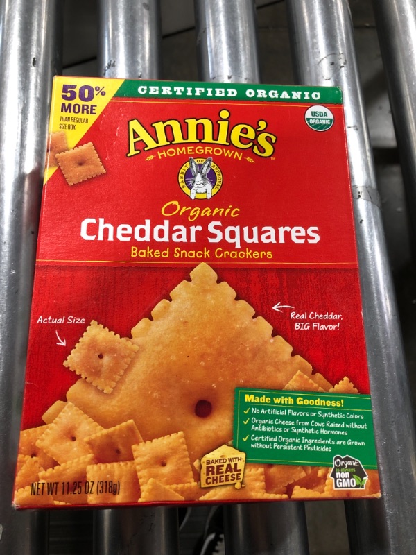 Photo 2 of Annie's Organic Cheddar Squares Baked Snack Crackers, 11.25 oz EXP 12/16/2021