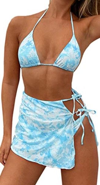 Photo 1 of Windinny Women's Tie Knot Swimsuit Without Straps Bikini Set Brazilian Two Piece Bathing Suit Triangle M