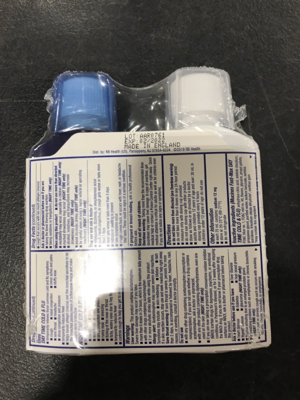 Photo 3 of Mucinex Maximum Strength Fast-Max Cold & Flu and Nightshift, All-in-One Multi Symptom Relief Liquid, 6 Fl Oz (Pack of 2)
BEST BY FEB. 2022.