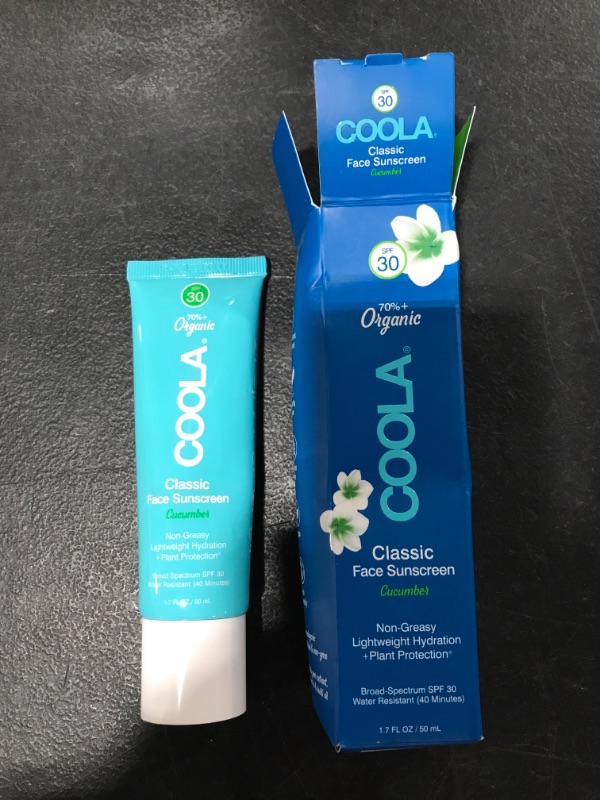 Photo 2 of COOLA Organic Face Sunscreen SPF 30 Sunblock Lotion, Dermatologist Tested Skin Care for Daily Protection, Vegan and Gluten Free, Cucumber, 1.7 Fl Oz
